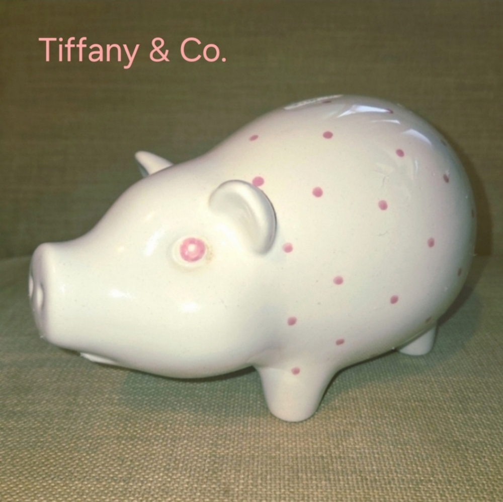 Tiffany & Co. Handpainted Polka Dot Piggy Bank